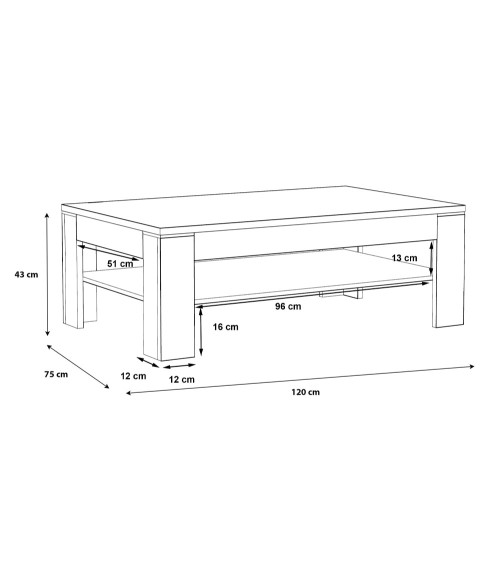Mesa de centro con revistero KEVIN