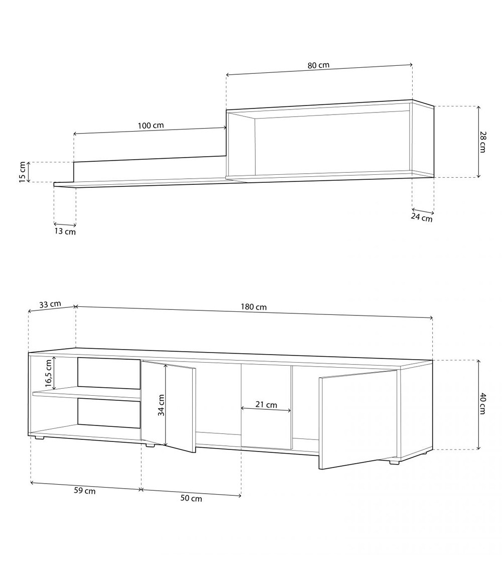 Mueble salón reversible 180 cm EDITH