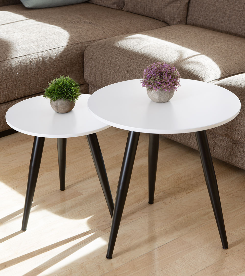 Set 2 mesitas auxiliares redondas DANDI