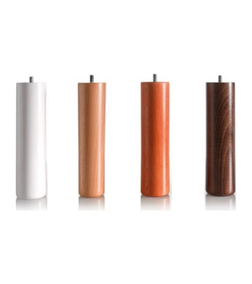 Pack 4 patas de somier forma cilíndrica en madera