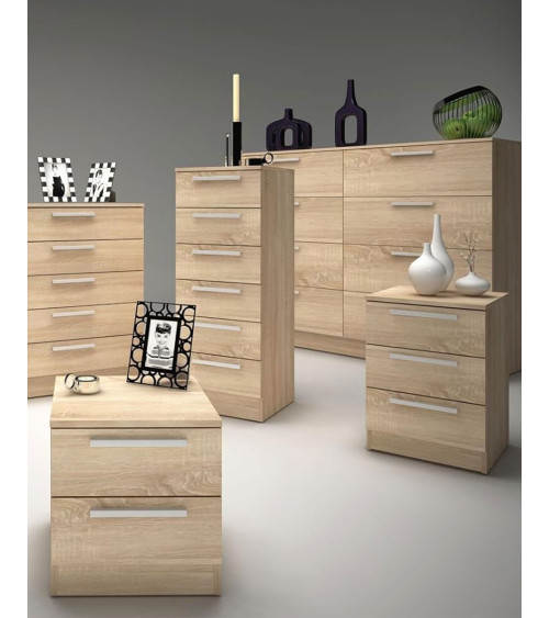 Mesita de noche CUBE 3 – Mesilla de 3 cajones moderna