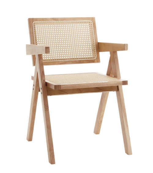 Silla Mamba pack de 2 sillas retro en madera y ratán
