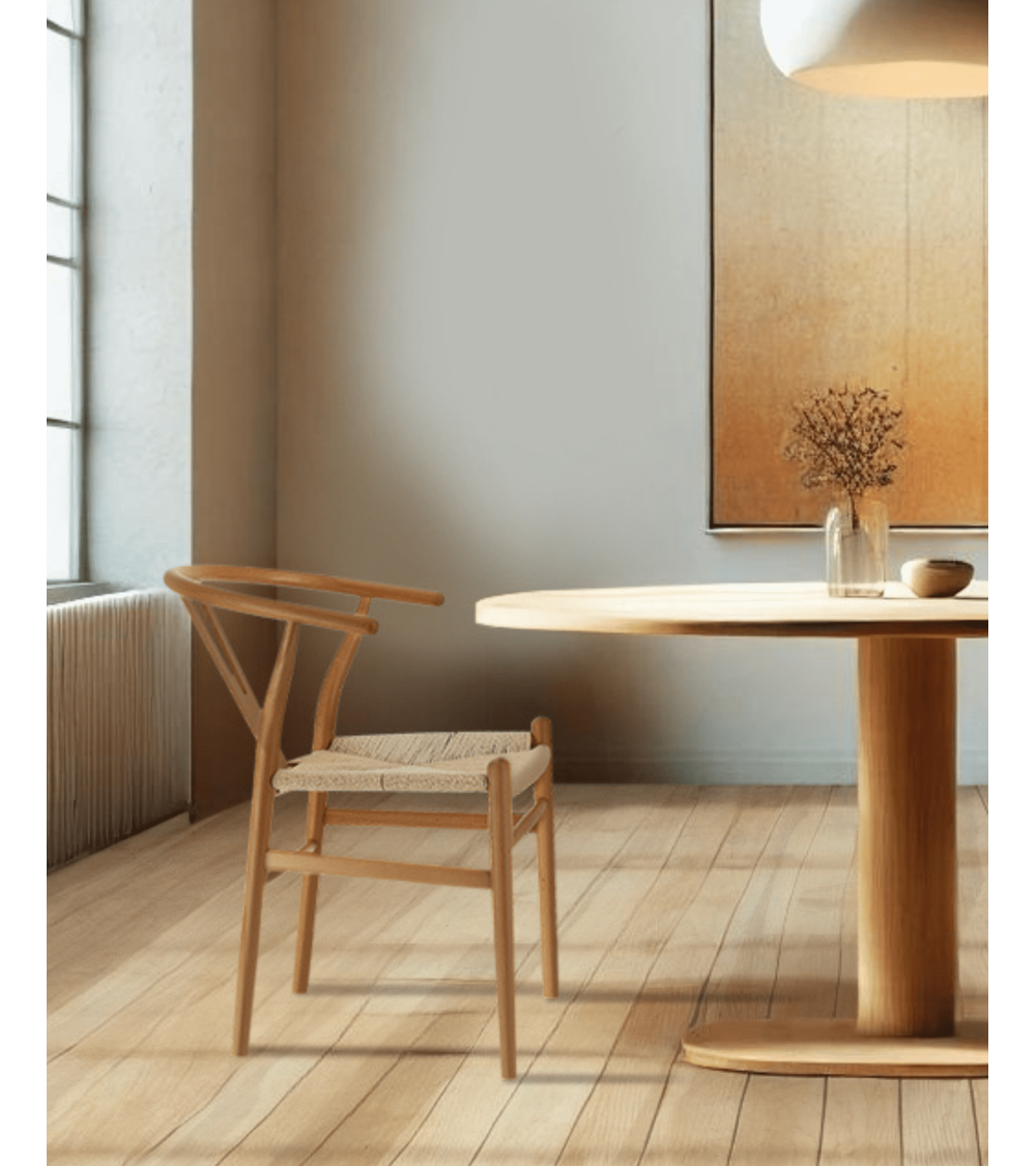 Pack de 2 Sillas Otti de Madera Natural con Asiento Trenzado - Estilo Nórdico