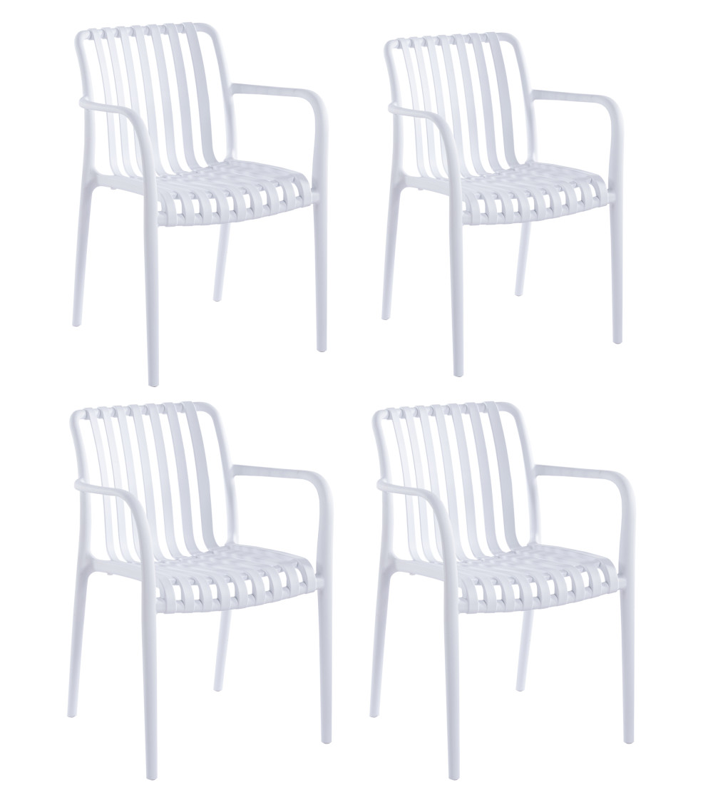 Silla Serena pack de 4 sillas con brazos de polipropileno