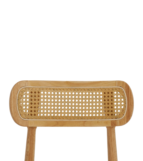 Pack de 2 Sillas de comedor Honey de Tela Beige y Madera Natural