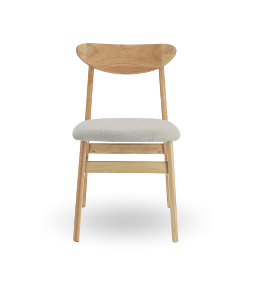 Elegante Pack de 2 Sillas de Comedor Dover - De tela y Madera Natural