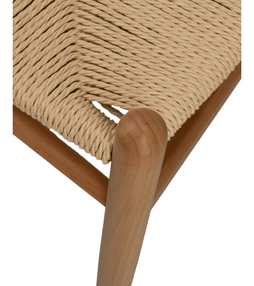 Pack de 2 Sillas Otti de Madera Natural con Asiento Trenzado - Estilo Nórdico