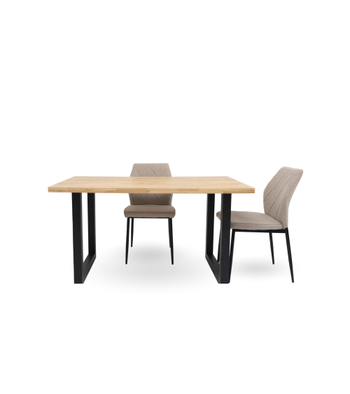 Mesa de comedor patas en U en Roble Macizo