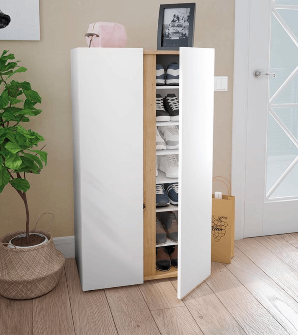 Zapatero Ébano 2 puertas 6 baldas - Organización y estilo para tu hogar