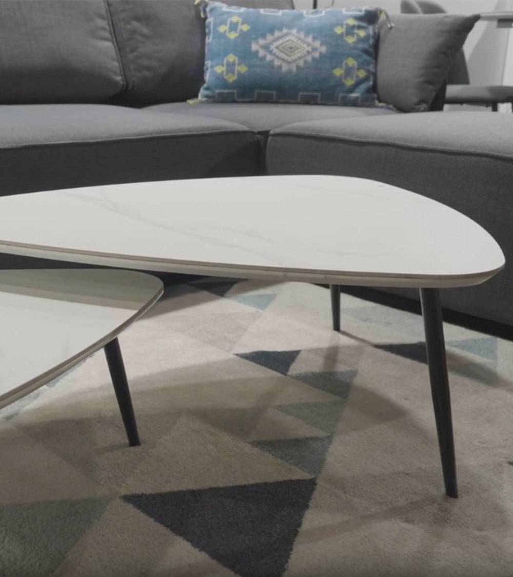 Mesa de centro Island – Juego de 2 mesas nido con acabado cerámico