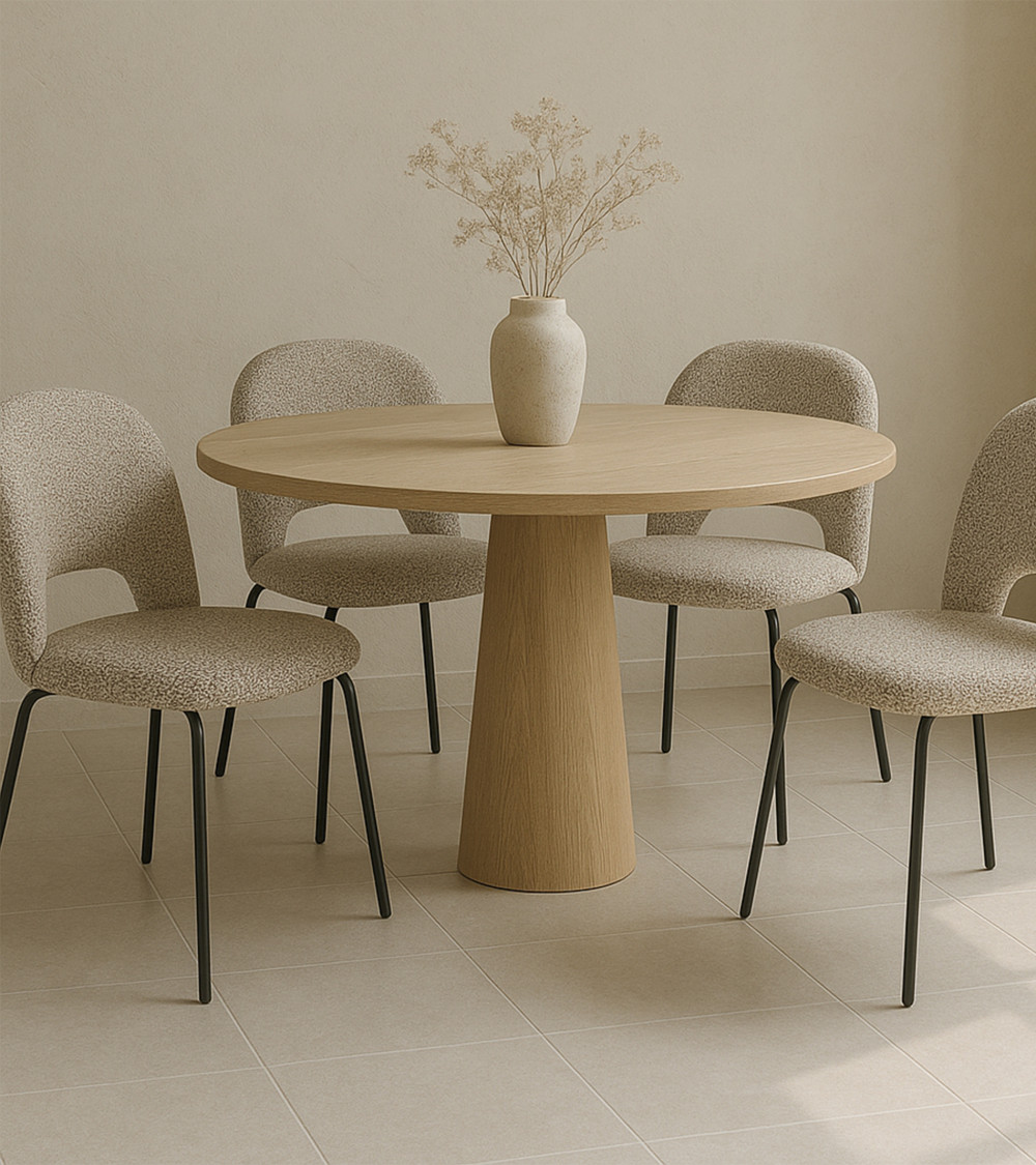 Sillas de comedor CECILE – Pack 4 uds. | Diseño elegante y tapizado cómodo