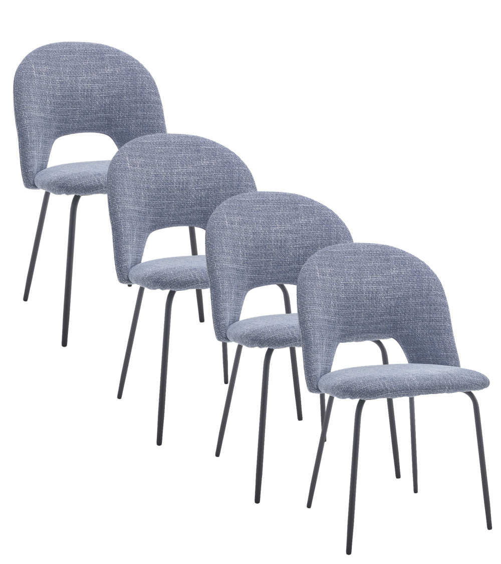 Sillas de comedor CECILE – Pack 4 uds. | Diseño elegante y tapizado cómodo