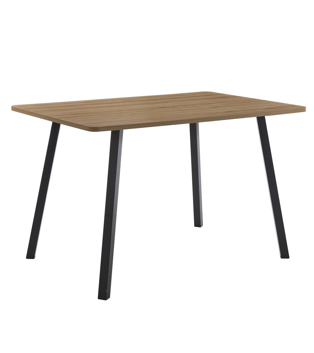 Mesa comedor Emma – Roble y metal negro | Moderna y funcional