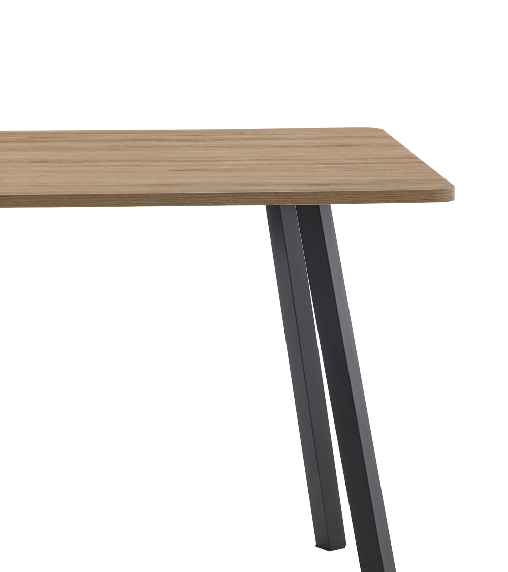 Mesa comedor Emma – Roble y metal negro | Moderna y funcional