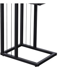 Mesa Auxiliar Aruba – Roble y metal negro, diseño compacto