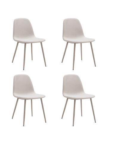 Pack 4 Sillas Bolo – Tapizadas antimanchas y patas crema