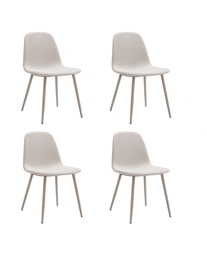Pack 4 Sillas Bolo – Tapizadas antimanchas y patas crema