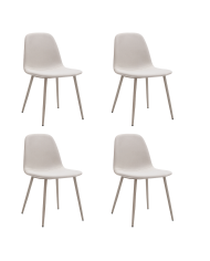 Pack 4 Sillas Bolo – Tapizadas antimanchas y patas crema