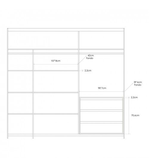 Pack 3 estantes WINTER 270 - 220