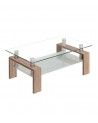 Mesa de centro Kendra - Mesa de centro de cristal y madera