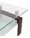 Mesa de centro Kendra - Mesa de centro de cristal y madera