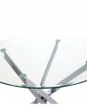 Mesa comedor redonda de cristal DAN patas cruzadas