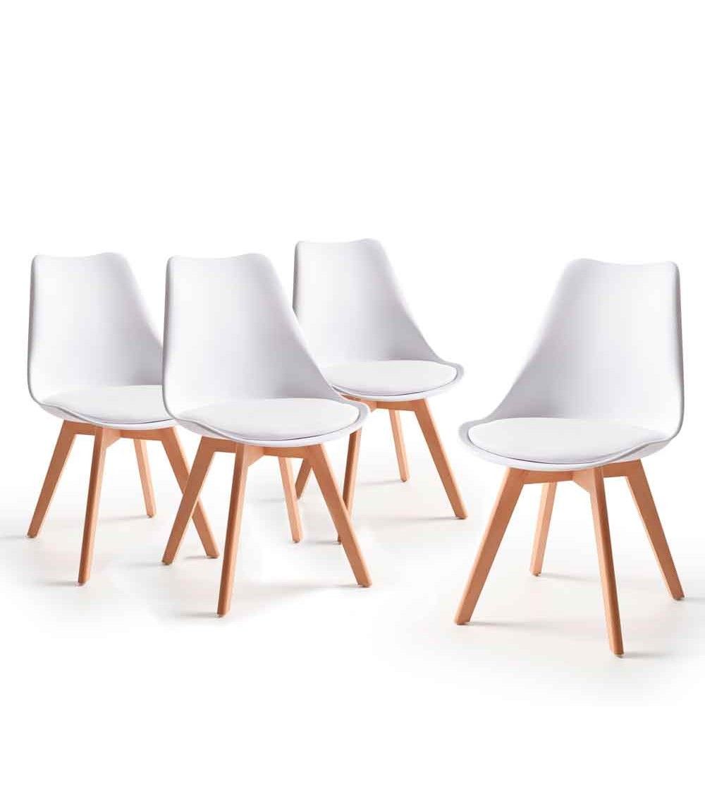 Sillas estilo nórdico baratas, Pack 4 sillas TULIPA - HOME HEAVENLY