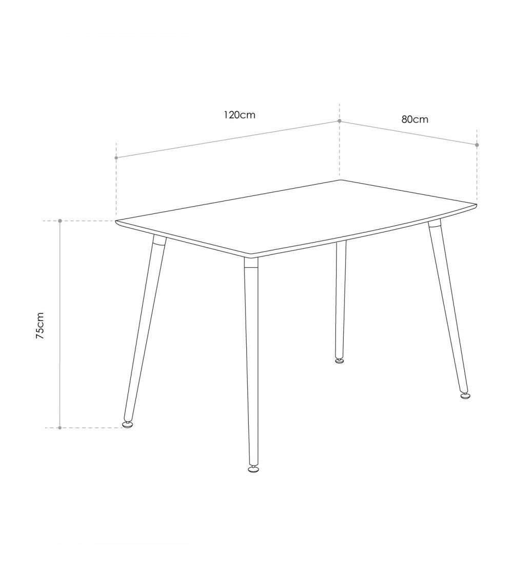 Mesa comedor rectangular NÓRDICA