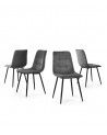 Pack de 4 sillas de comedor de terciopelo ASTRID