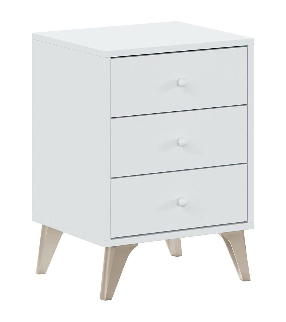 Mesita de noche blanca nórdica CANDY