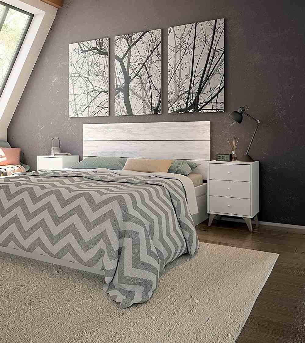 Mesita de noche blanca nórdica CANDY