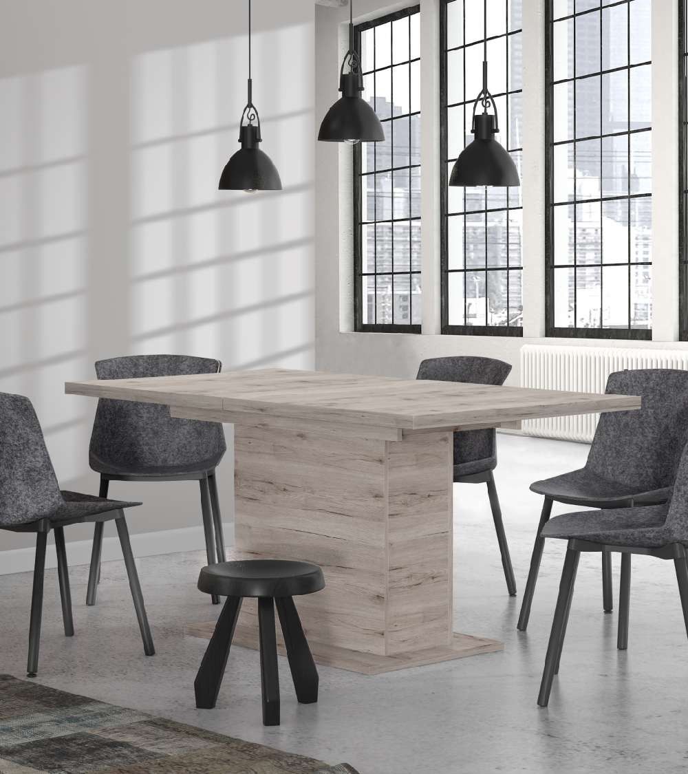 Mesa comedor extensible pata central THEO