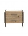 Mesita de noche 2 cajones estilo industrial FRANK