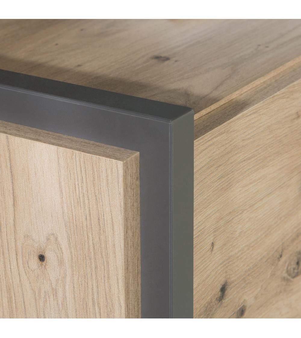 Mesita de noche 2 cajones estilo industrial FRANK