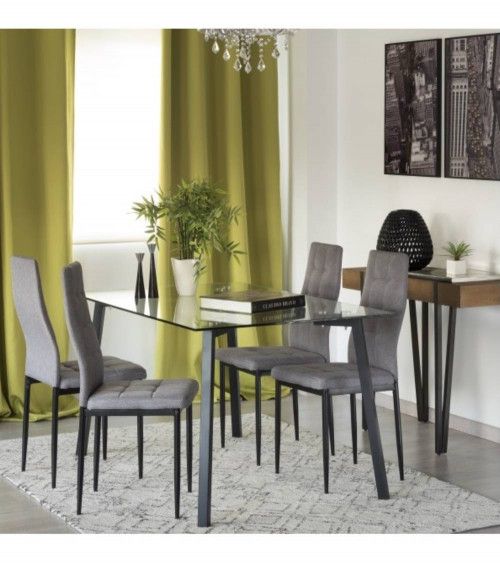 Mesa de comedor de cristal ESTOCOLMO