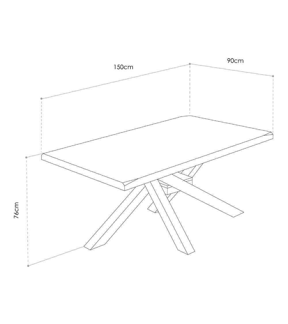 Mesa comedor industrial GAEL patas metal cruzadas