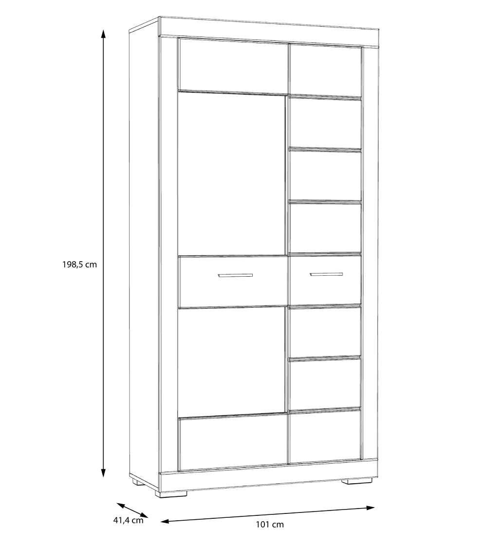 Vitrina alta blanca y cristal SNOW