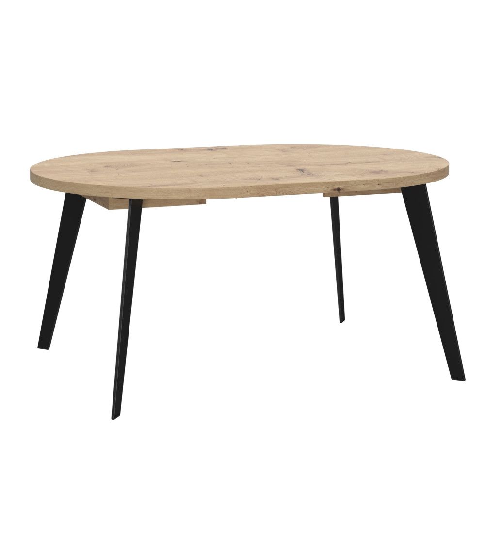 Mesa comedor redonda extensible industrial LOKI