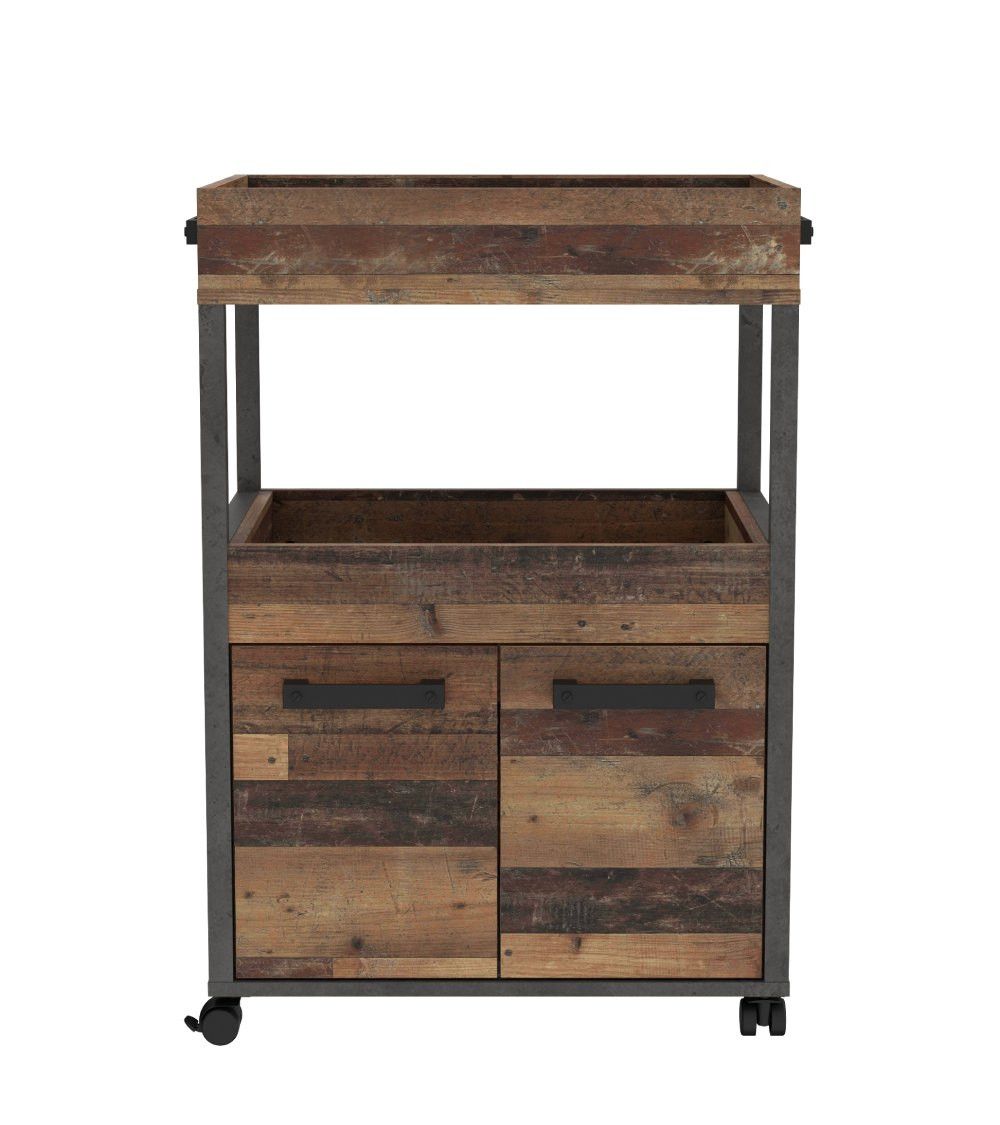 Mueble bar BACO con ruedas estilo industrial