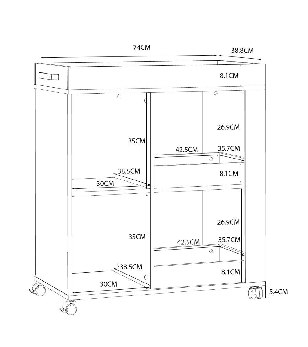 Mueble bar con ruedas RONY