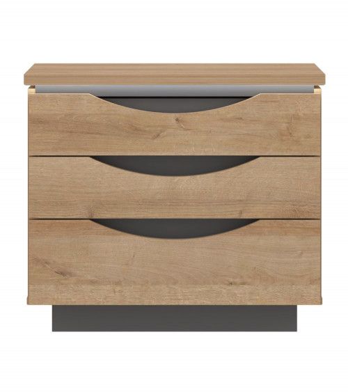 Mesita de noche 3 cajones con luces led SATURN