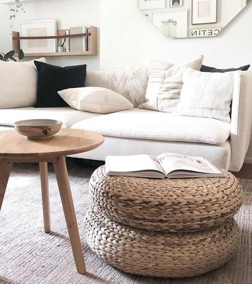 Puff redondo ratán VEGA