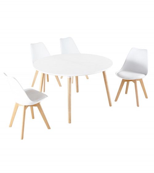 Mesa comedor redonda extensible NÓRDICA