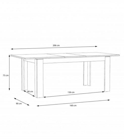 Mesa comedor extensible blanca SNOW