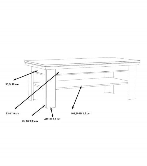 Mesa de centro KAREN rústica moderna