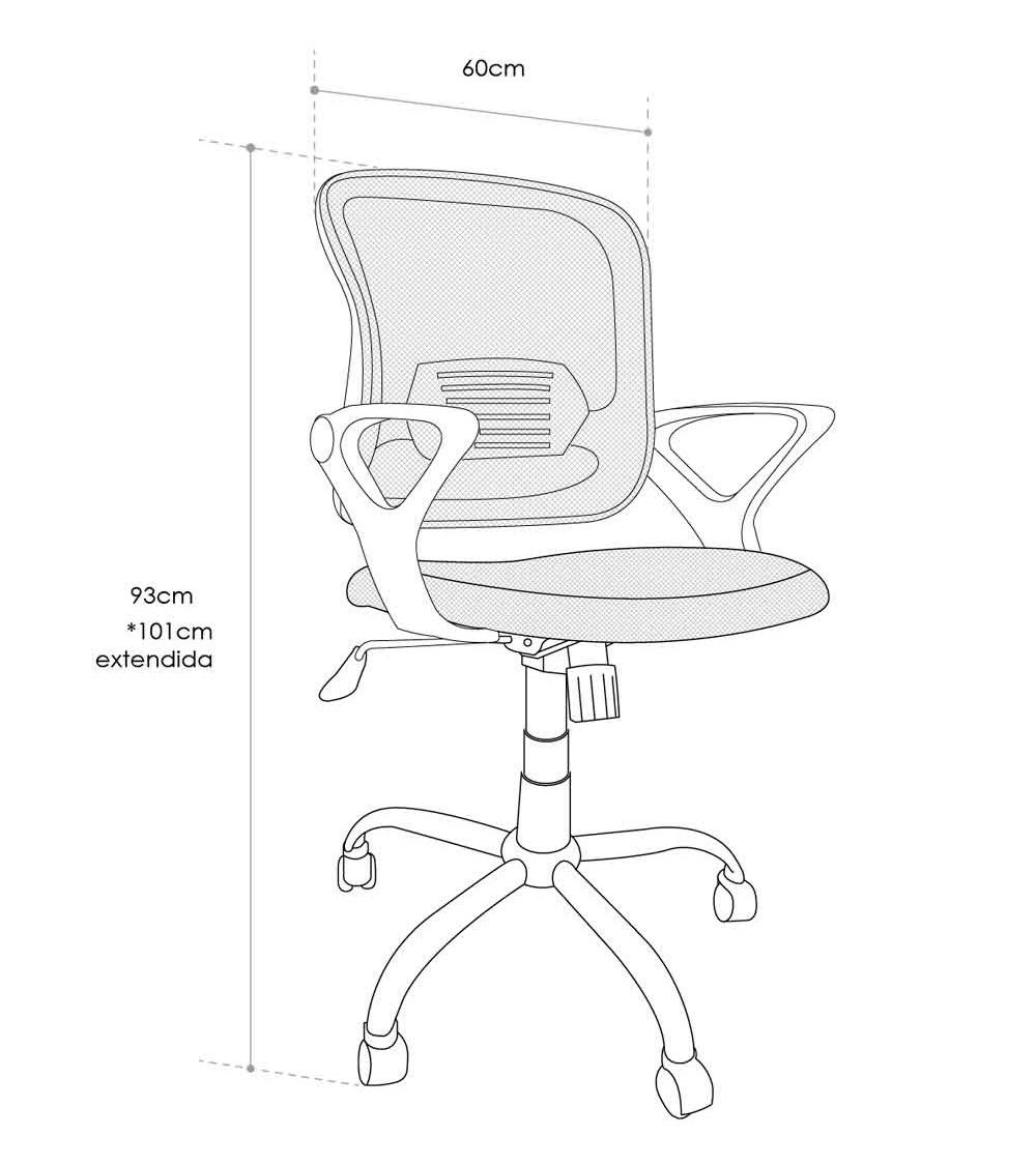 Silla escritorio BRUNA, giratoria, regulable