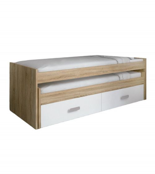 Cama compacta CHASE con cama extra + 2 cajones