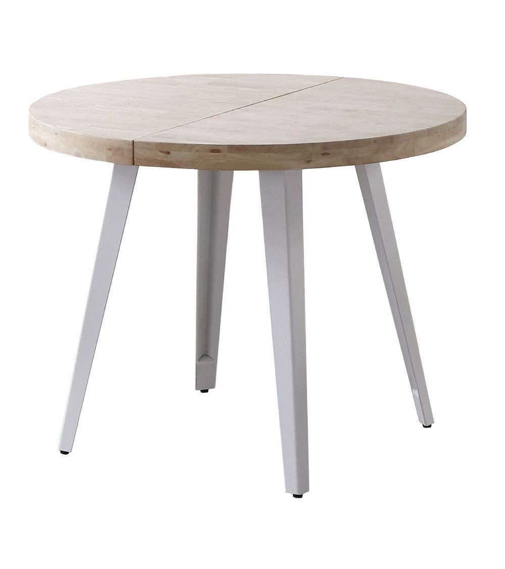 Mesa comedor redonda extensible industrial SKADI