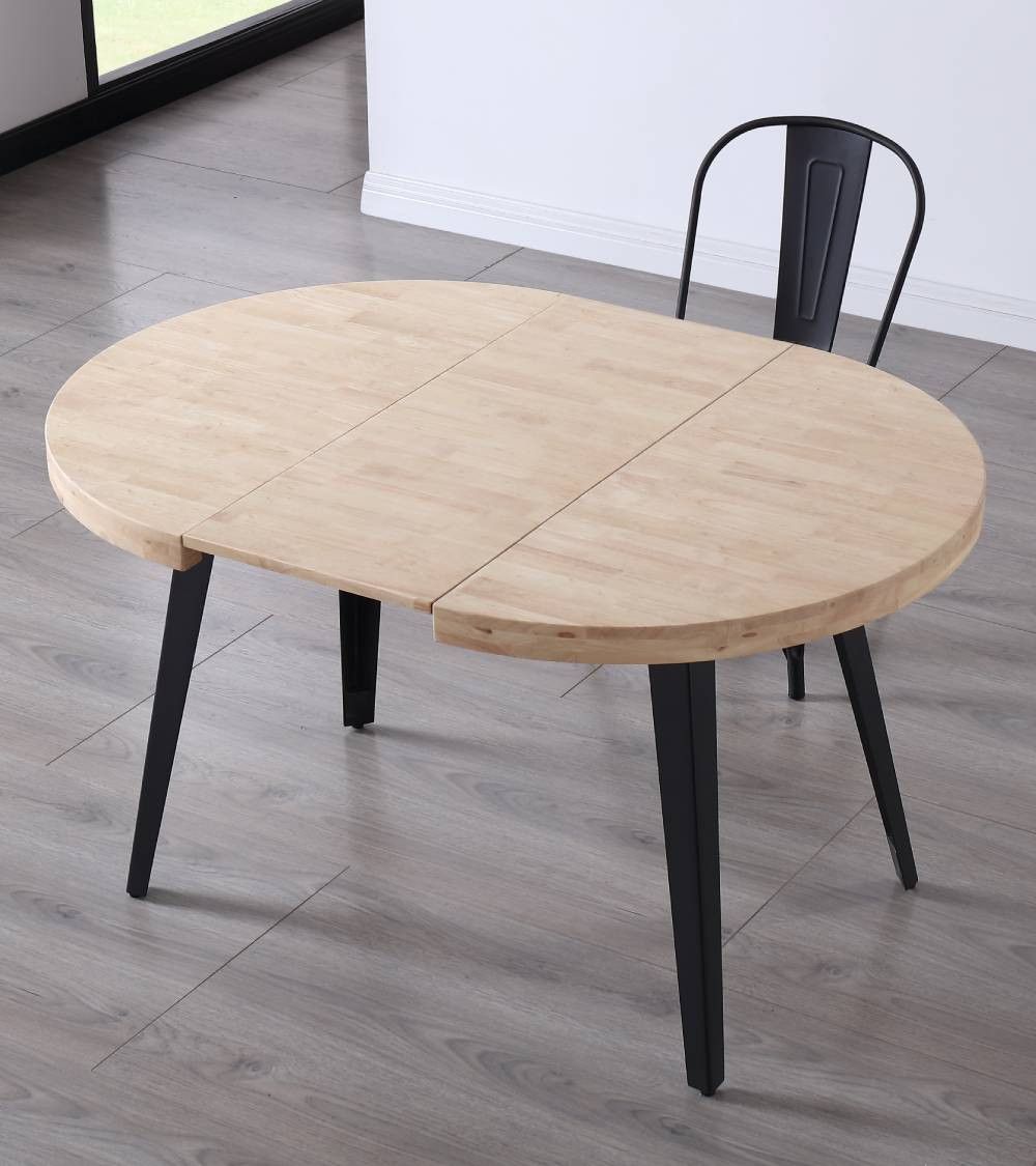 Mesa comedor redonda extensible industrial SKADI