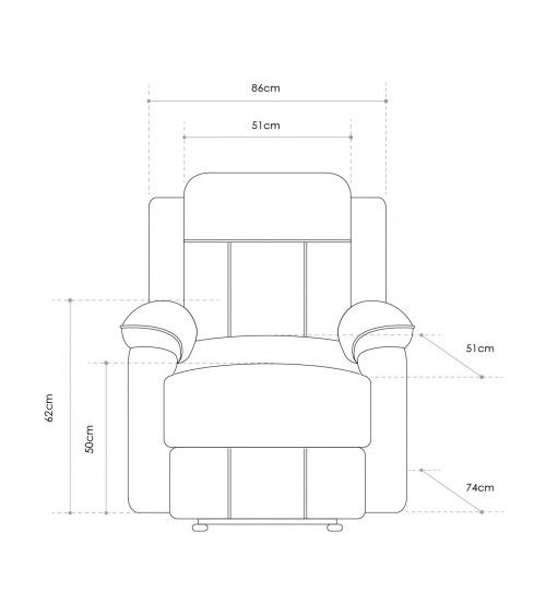 Sillón Relax Reclinable REIMON, apertura por palanca